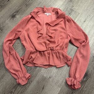 Leche dress shirt ruffle detail